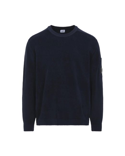 C P Company Blue Round-Neck Knitwear for men