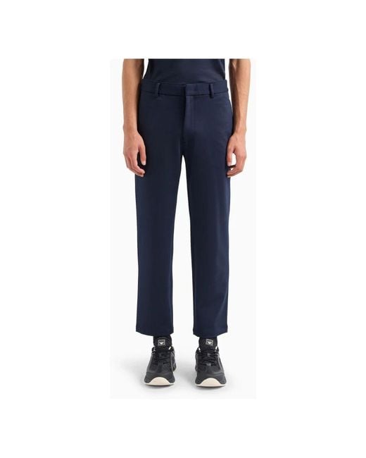 Emporio Armani Blaue chino hose für reisen und den täglichen gebrauch in Blue für Herren