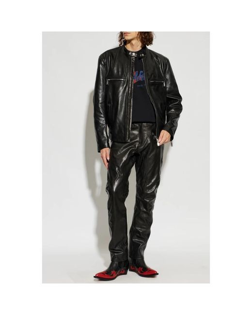 Leather Jackets di DSquared² in Black da Uomo
