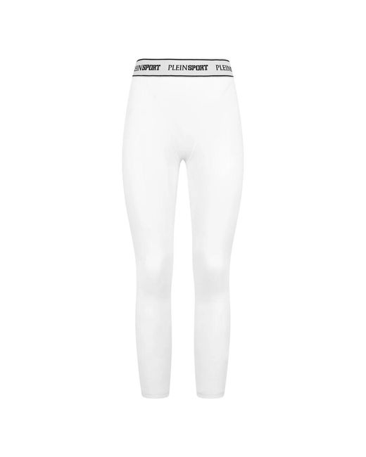 Philipp Plein Fitness ,Wit ,Katoen Fleece Jogging Leggings in het White