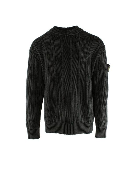 Stone Island Grauer wollpullover in Black für Herren