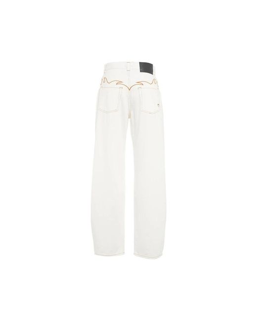 Pinko White Loose-Fit Jeans