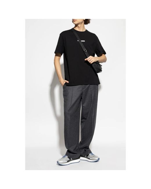 Jil Sander Tops ,Zwart ,Katoen T-Shirt Met Logo in het Black voor heren