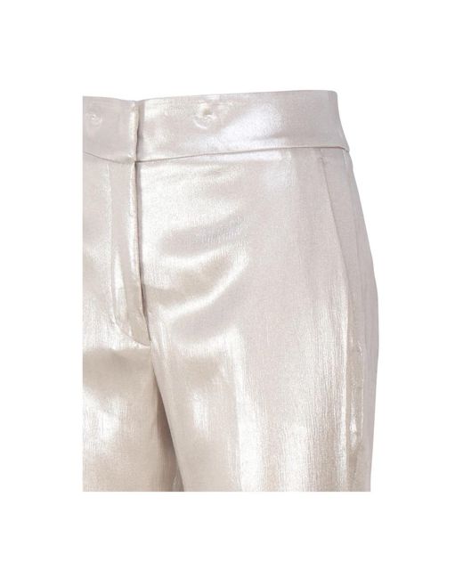 Genny White Lamé schlaghose silber,wide trousers