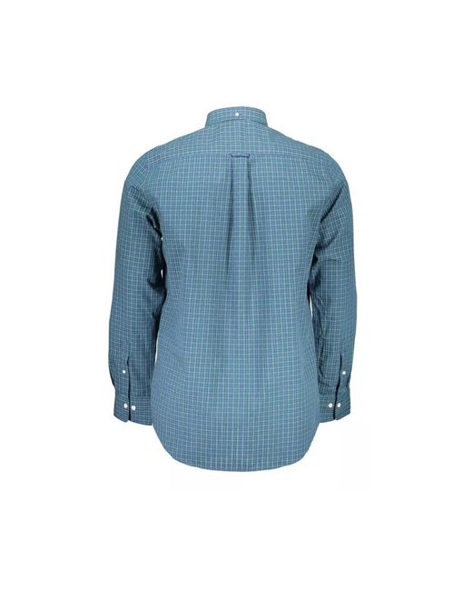 Gant Blauw Katoenen Overhemd Voor Mannen in het Blue voor heren