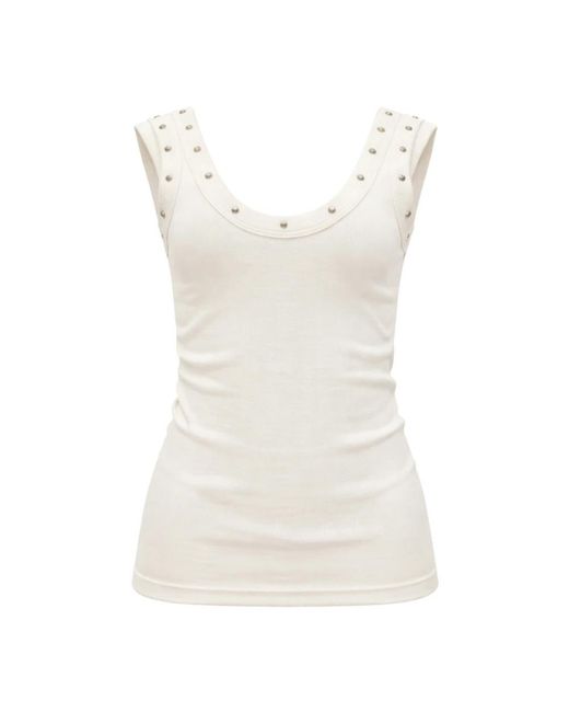 A PAPER KID White Sleeveless Tops