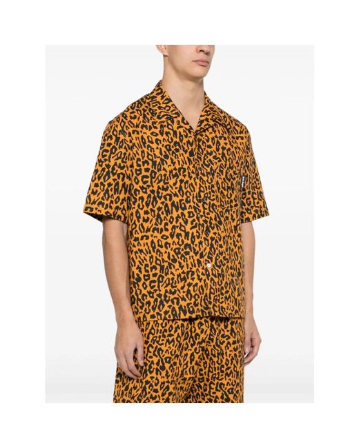 Palm Angels Brown Short Sleeve Shirts for men