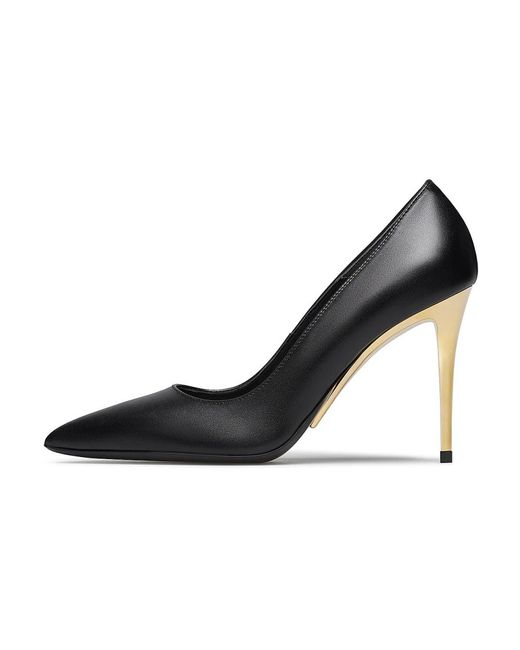 Loriblu Black Golden Metal Design Pumps Mit Absatz