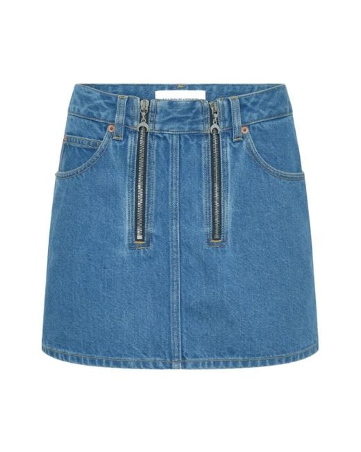 MARINE SERRE Blue Denim Skirts