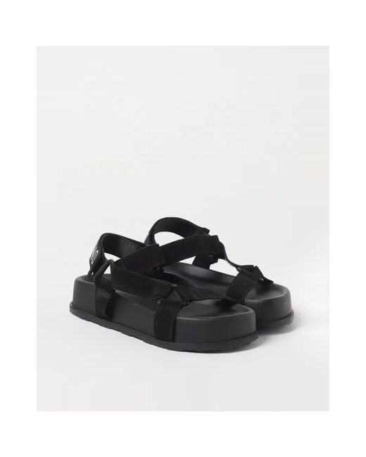 Moschino Black Flat Sandals