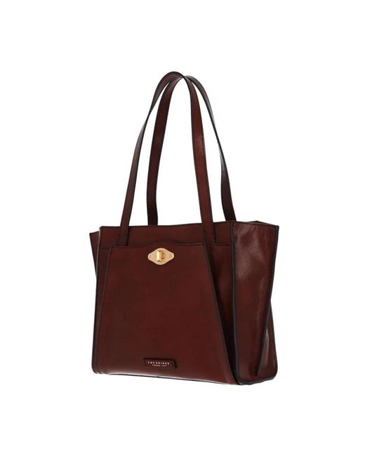 The Bridge Red Braune Leder Shopper Tasche