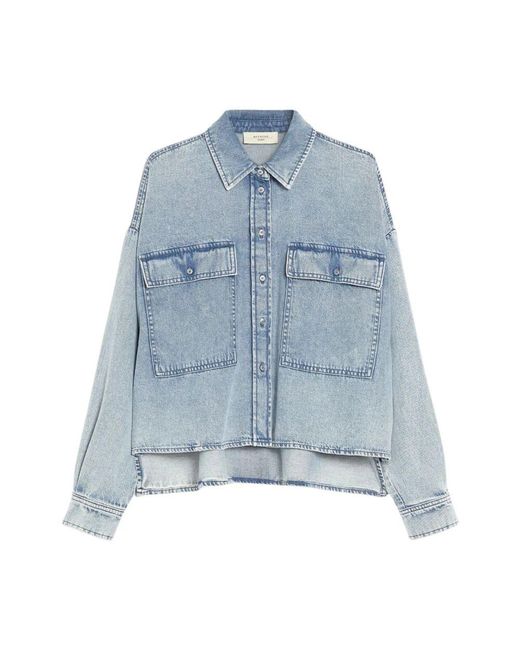 Weekend by Maxmara Blue Retro-stil denimbluse