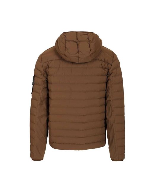 Stone Island Brown Down Jackets for men