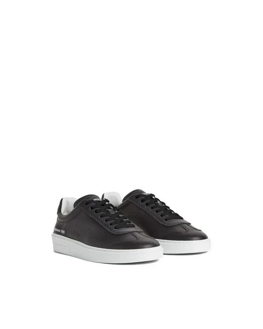 DSquared² Schwarze Ledersneaker in Black für Herren
