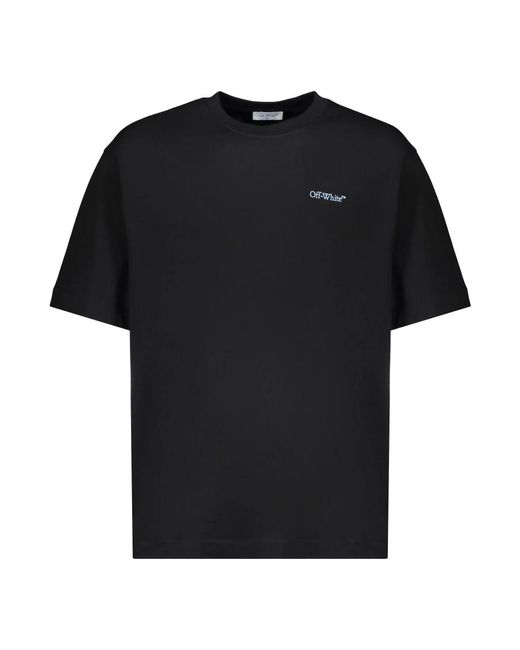 Off-White c/o Virgil Abloh Logo Print Katoenen T-Shirt in het Black voor heren