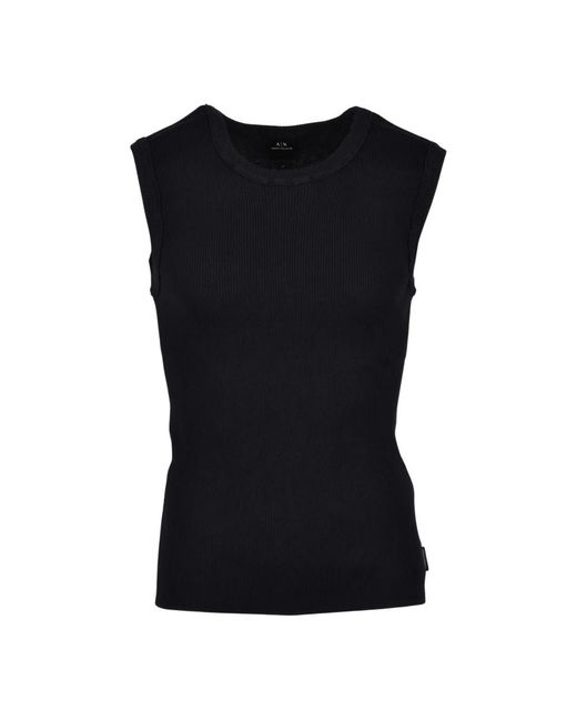 ARMANI EXCHANGE Black Sleeveless Tops for men