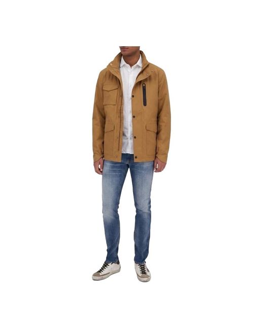 Herno Jassen ,Bruin ,Polyester Laminar Field Jacket in het Brown voor heren