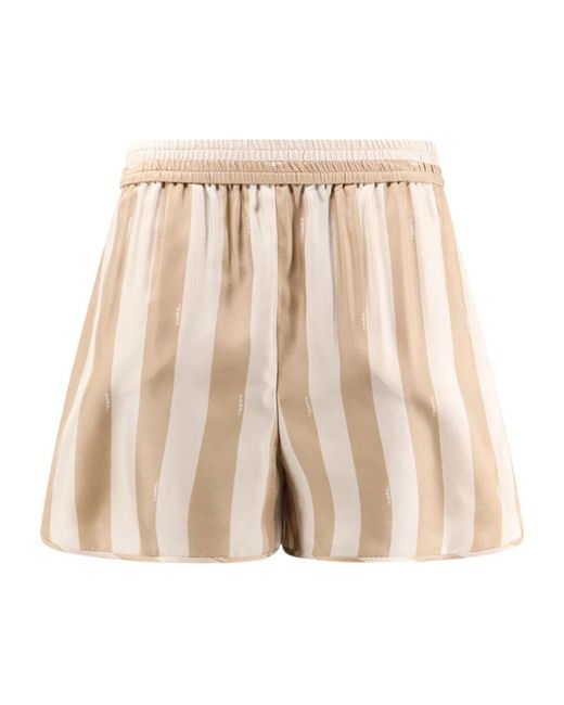Fendi Natural Seidenhose Mit Elastischem Bund