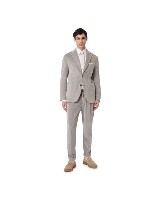 Eleventy Gray Single Breasted Suits for men