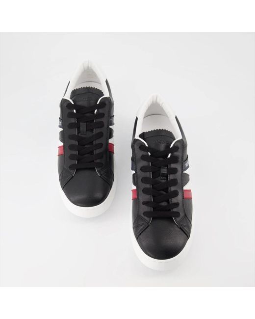 Moncler Leder-sneaker mit schnürung in Black für Herren