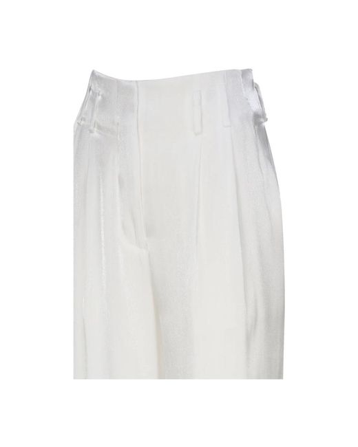 Genny White Straight Trousers