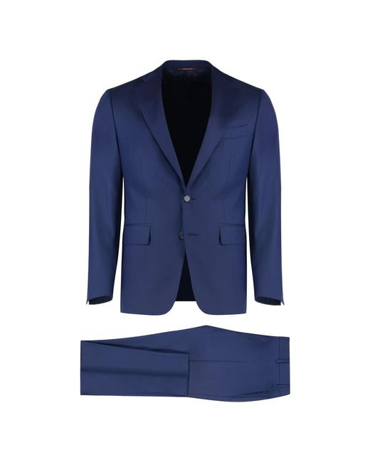 Canali Blue Single Breasted Suits for men