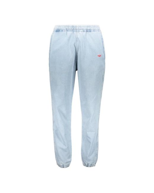 DIESEL Broeken ,Blauw ,Katoen Sportbroek Met Patch in het Blue voor heren