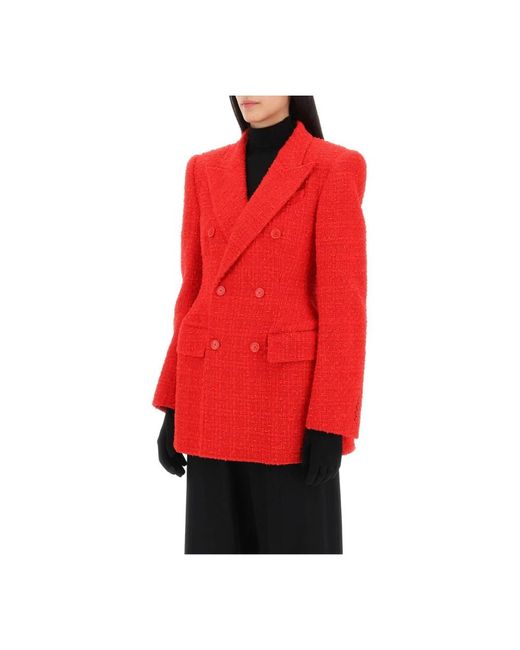 Balenciaga Red Stylische denim jacke für männer