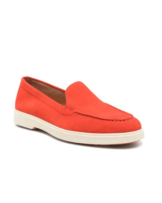 Santoni Red Loafers