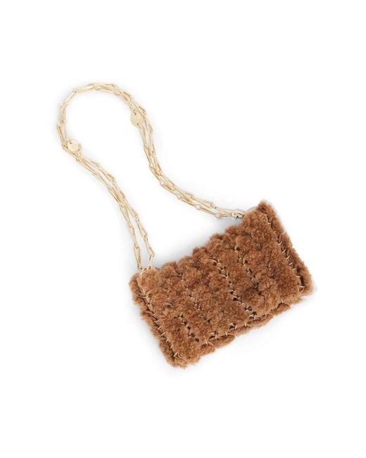 Rabanne Brown Synthetische clutch tasche kamel stil