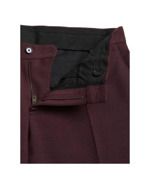 Dolce & Gabbana Maroon slim fit dress pants in Purple für Herren
