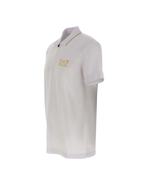 EA7 Label Viscose-Blend Polo in het Gray voor heren
