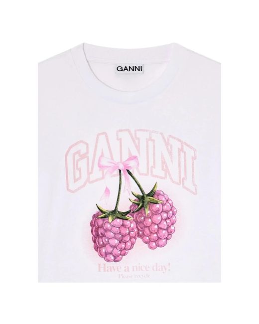 Ganni White T-Shirts