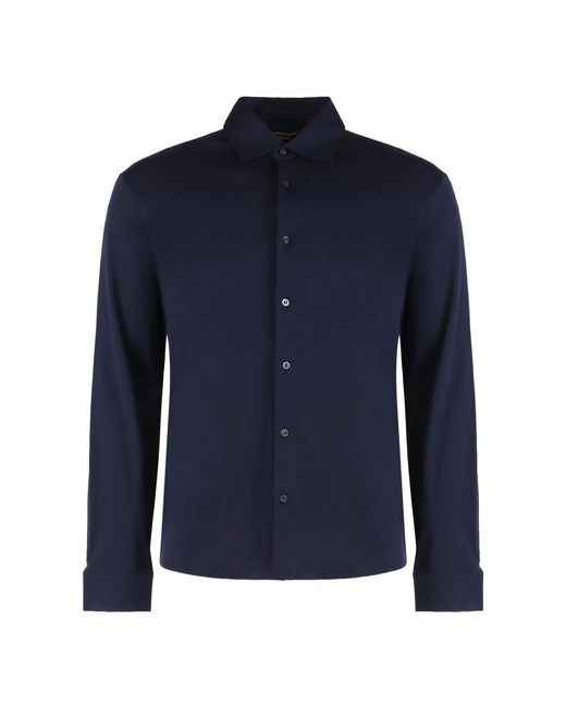 Moorer Overhemden ,Blauw ,Katoen Montalcino Shirt in het Blue voor heren