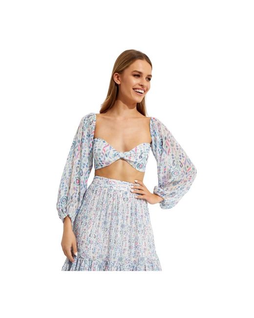 Rococo Sand Lada Crop Top in het Blue