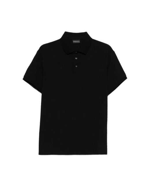 Emporio Armani Black Polo Shirts for men