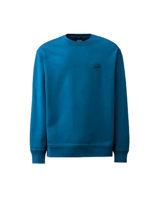 C P Company Diagonal fleece logo sweatshirt in Blue für Herren