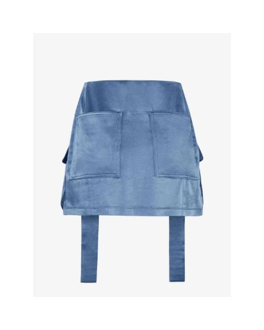 Fendi Rokken ,Blauw ,Satijn Satijnen Cargo Mini Rok in het Blue