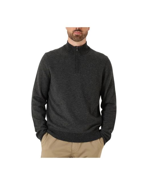 Boss Truien & Vesten ,Grijs ,Wol Hettore Half Zip Sweater in het Black voor heren
