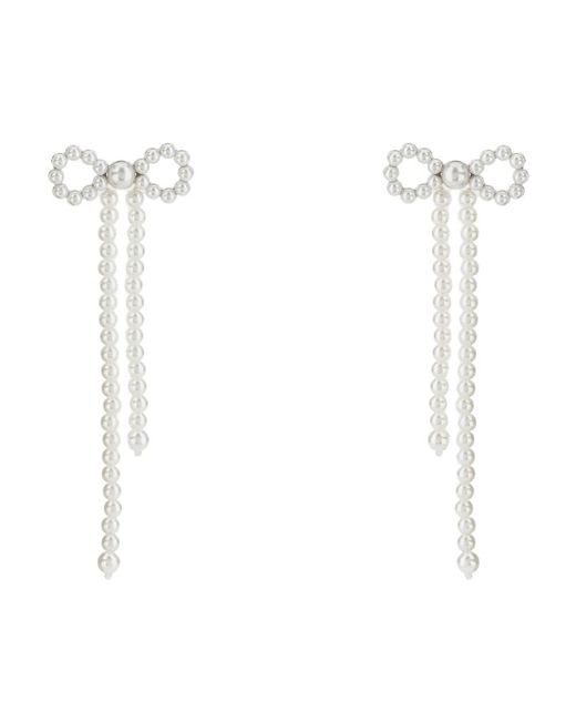 Self-Portrait White Earrings