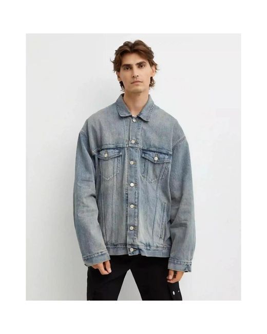 Balenciaga Blue Denim Jackets for men
