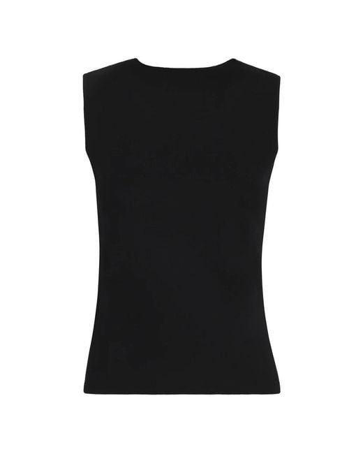 P.A.R.O.S.H. Black Sleeveless Tops