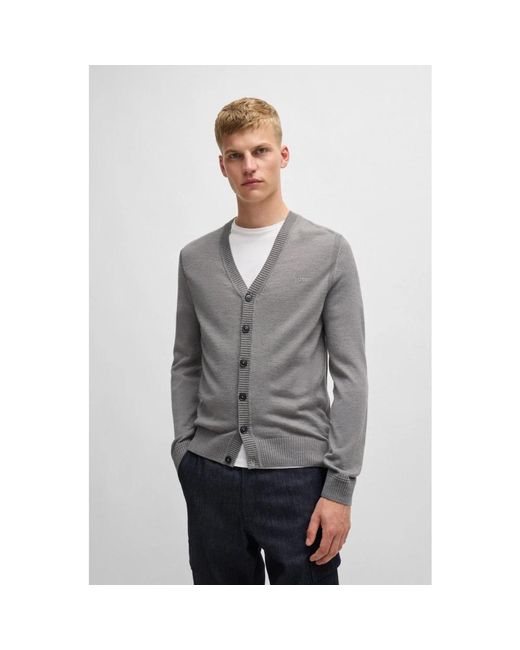 Boss Avac_Cd Cardigan in het Gray voor heren
