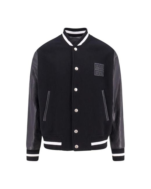 Givenchy Jassen ,Zwart ,Wol 4G Varsity Jacket in het Black voor heren