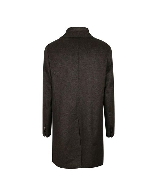 Barba Napoli Black Single-Breasted Coats for men