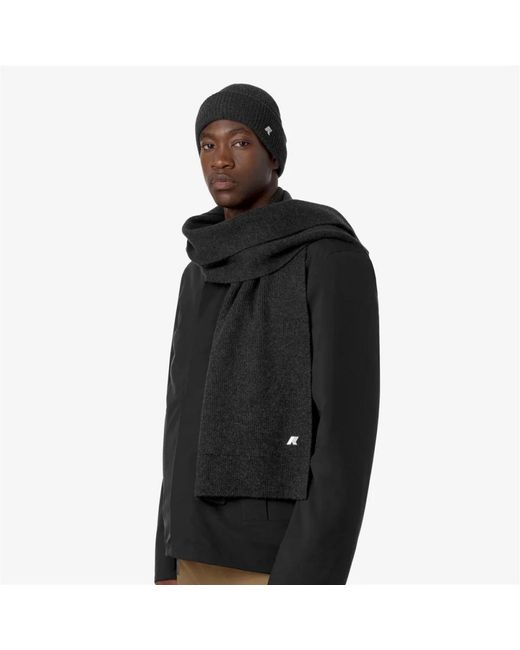 K-Way Black Winter Scarves for men
