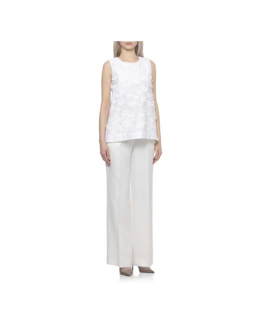 P.A.R.O.S.H. White Sleeveless Tops