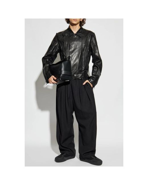 Balmain Jassen ,Zwart ,Leer Lamsleren Jas in het Black voor heren
