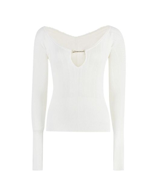 Jacquemus White Long Sleeve Tops