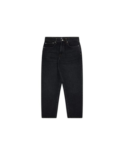 Edwin Jeans ,Zwart ,Denim Zwarte Denim Tapered Leg Broek in het Black